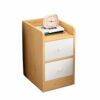 NYKCPJMW White Bedside Cabinet Nightstand Bedside Table with 2 Drawers  Cupboard Wood Side End Table Storage Unit for Living Room Bedroom Dorm Ro