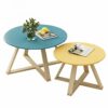 Round Coffee Tables Japanese Style Coffee Table Combination Wooden Inlaid Table Set Side Table For Living Room Bedroom Balcony 9 Colors Color  A
