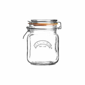 Kilner 1 Litre Square Glass Clip Top Preserve Storage Jar