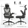 YONISEE Office Chair - Ergonomic Desk Chair with Adjustable Lumbar Support,Flip-up Armrest & Headrest, Comfy Seat Cushion Swivel Computer High Ba
