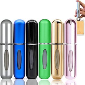 JSCASH Refillable Travel Perfume Atomizer 6 Pcs Perfume Travel Bottle Mini 5ML Atomiser Perfume Spray Bottle Portable Travel Accessories Essentia