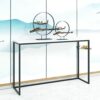 JTSGHRZ Console table Ironwork Console Table Modern Marble Narrow Desk Sofa Side Table Display Accent Table for Living Room Bedroom