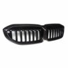QWASZX Car Front Kidney Grille Grill, for B M W 3 Series G20 2019, Carbon Fiber Racing Bumper Radiator Mesh Mask Grilles Trim Cover Black