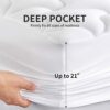 SLEEP ZONE Cooling Mattress Topper King Size Mattress Pad, Quilted Fitted Mattress Cover, Machine Washable, Soft Fluffy Down Alternative, Deep Po