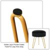 TOUCH-RICH Velvet Footrest Stool Ottoman Round/Square Modern Upholstered Vanity Footstool Side Table Seat Dressing Chair with Golden Metal Leg(Bl