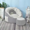 LDIW Bean Bag Chair Cover No Filler for Kids and Adults Premium Cotton Canvas sofa with Zipper Sack Bean Bag Memory Foam Beanbag Replacement Cove