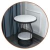 Artiz Round Creative Table Marble End Tables Light Luxury Marble Side Table Small Coffee Table Doublelayer Storage Simple Bedside Table Nightstan