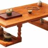 HIZLJJ Retro Coffee Table Mid Century Modern TV Stand with Storage Shelf for Living Room Vintage Coffee Table TV Table Sofa Table Easy Assembly W