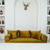 Gold Velvet Fabric Floor Seating Sectional Sofa Velvet Floor Sofa Meditation Sofa Arabic Floor Sofa Set Floor Couches Sofa Full Set 4 Thickness S