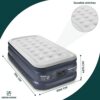 Green Haven Premium Large Single Size Air Bed with Built in Electric Pump & Pillow – Raised Flocked Airbed with a Soft Top | Fast Self-inflating