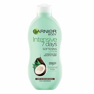 Garnier Intensive 7 Days Coconut Milk  Probiotic Extract Body Lotion 400ml Nourishing Moisturiser Up to 7 Days Hydration For Dry  Rough Skin Fast