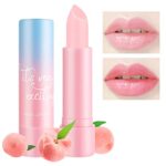 Lip Balm Colour Changing Lip Balm Lipstick Moisturizing Lip Mask Stick For Women Peach Flavour Long Lasting Waterproof Hydrating Soft Smooth Lip