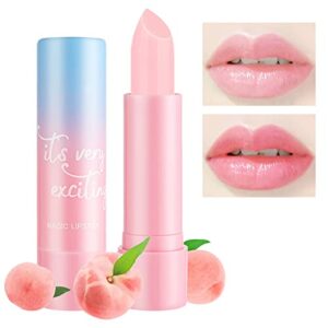Lip Balm Colour Changing Lip Balm Lipstick Moisturizing Lip Mask Stick For Women Peach Flavour Long Lasting Waterproof Hydrating Soft Smooth Lip
