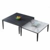 WuJiPeng Coffee Table Midcentury Modern Faux Marble Rectangular Coffee Tables With Black Metal Framefor Living Room Easy Assembly