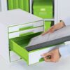 Leitz CUBE Drawer Box with 5 Drawers, hite/Green, A4