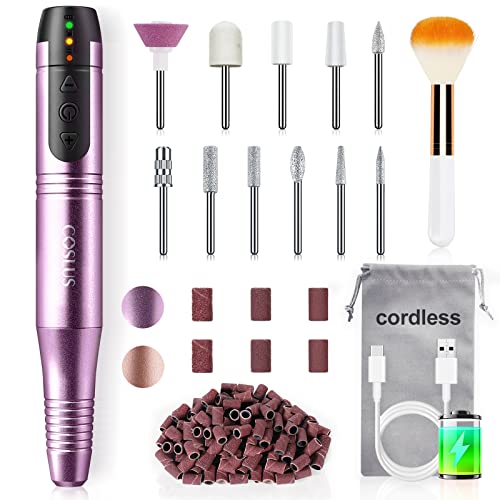 Nail Drill Cordless Portable Electric Manicure and Pedicure Set 11 Nail ...