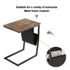 SLATIOM Sofa Side Table Mobile Living Room Table Laptop Home Office Desk With Metal Frame Color  Brown Size  52  62cm