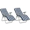 Outsunny Set of 2 Garden Patio Outdoor Sun Recliners Loungers Folding Foldable Multi Position Relaxers Chairs with Cushions Fire Retardant Sponge