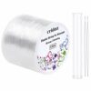 Stretchy String for Bracelets, Cridoz 0.5mm Clear Elastic String Stretch Cord Jewelry Bead Bracelet String with 2 Pcs Beading Needles for Seed Be