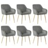 CHUN YI Adjustable height for Durable Chrome Stool Legs Armrests to lean on Ergonomic Design with High Density Foam Cushions Dining Chairs(2,Gree
