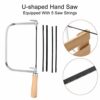 Coping Saw with 5 Saw Blade, Multi Purpose Adjustable Handsaws Hand Garden Tool Metal String Cutter Saw with Wood Handle for Wood Woodworking