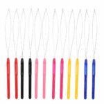 falllea 14 PCS Micro Ring Hair Extension Loop Needle Threader Feather Hook Tool Wire Pulling Hook Tools for Silicone Micro Link Beads and Feather