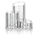 Makeup Organiser Brush Holder 3 Sections Acrylic Cosmetics Storage Case Stand for Makeup Toothbrushes Pen Swab