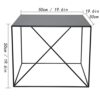 Simple Design Coffee Table Coffee Table Wrought Iron Square Industrial Tea Table Sofa Side Corner Coffee Side Table Used for Office Living Room B
