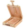 DEAYOU Wood Tabletop Easel Storage Box, Beechwood Portable Sketchbox for Painting, Wooden Desktop Adjustable Drawing Easel Case for Art Supplies,