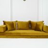 Gold Velvet Fabric Floor Seating Sectional Sofa Velvet Floor Sofa Meditation Sofa Arabic Floor Sofa Set Floor Couches Sofa Full Set 4 Thickness S