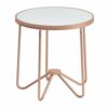 WSZMD Living room sets End Table In Rose Gold Frosted Glass Side Table Color  Gold