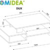 HOMIDEA DUX Low coffee table  wood material  Sofa table  Modern coffee table in a fashionable design with shelf AnthraciteBriarsmoke