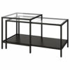 Discount Seller Nest of tables set of 2 blackbrown glass 90x50 cm durable and easy to care for. Coffee tables. Coffee  side tables. Tables  desks
