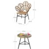 Bistro Set Outdoor Balcony Table And Chairs Set Simple Iron Backrest Set Of Three Combination Garden Furniture Set Does Not Contain Accessories P