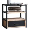 KKNH side table Small Coffee Table Retro Industrial Style Coffee Table Nordic Simple Square Solid Wood Coffee Table1913  17in Living room bedroom