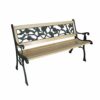 HYGRAD 3 Seater Wooden Slat Garden Bench Seat Rose Style Cast Iron Legs Vintage Garden Bench Park Bench Weatherproof Rose Garden Furniture Solid