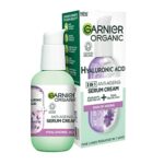 Garnier Organic Lavandin  Hyaluronic Acid Serum Cream 2in1 Formula With Hyaluronic Acid serum  Hydrating Moisturiser Replumps Skin  Reduces Fine