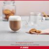 Judge JDG35 Double Walled Glass Coffee Cups with Handle, Set of 2 Hollow Vacuum Sealed, Hand Made, Heat Resistant, Dishwasher Safe, 275ml Latte C