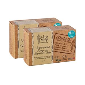 Little Soap Duo Pack  Organic Unperfumed Bar Soap for Sensitive Skin 110g x 2 LSC 1107 Multicolor