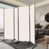 JVVMNJLK 4 Panel Room Divider 6Ft Portable Office Divider Convenient Movable Folding Partition Privacy Screen for Bedroom Dining Room Study Beige
