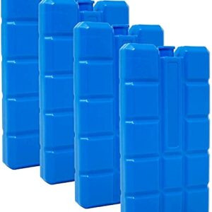 Pack of 4 Ice Pack Bricks Freezer Blocks | Reusable | For Cooler Bag Box Travel Picnic Camping Lunch Box Cooling Tray - 15cm x 8cm