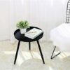 HDDFG Small Coffee Table Modern Minimalist Sofa Living Room Side Balcony Coffee Table Bedside Triangle Small Round Table Table Coffee Color  Blac