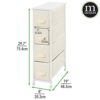 mDesign Chest of Drawers – Tall Chest of Drawers with 4 Drawers for Clothes, Accessories, Cosmetics – Bedroom Storage Unit – Cream/White
