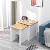 HOME MODERN Nesting Table Side Sofa Table Lamp Table End Table Nest of 2 Table Set Coffee Tables Small Space Living Room Furniture WhiteOak Color