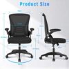 naspaluro Office Chair Ergonomic Desk Chair with 90° Flip-up Armrest Lumbar Support, Height Adjustable Office Desk Chair, Executive Swivel Comput