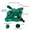 WISDOMWELL Garden Sprinkler Adjustable water spray range Suitable for large areas of lawn Automatic 360 Degree 3 Arm Rotating Sprinkler System Sp