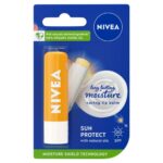NIVEA Sun Protect Caring Lip Balm 5.5ml Protective Lip Moisturiser with Shea Butter and SPF30 Sun Protection Lip Balm for 24h Moisture Care MeltI