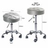 Leader Accessories Swivel Stool Round Rolling Stools Adjustable Work Stool with 5 Wheels Light Greyseat cushion 14