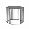 HANSHAN Side Table Side Table Wrought Iron Coffee Table Geometric Corner Table Creative Simple Sofa Shelf Tea Table for Living Room Bedroom Balco
