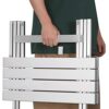 WOLTU Aluminium Folding Table Camping Table Balcony Table Garden Table Foldable Aluminium 50.5 x 47 x 59.5 cm (L x W x H) Side Table for Garden,